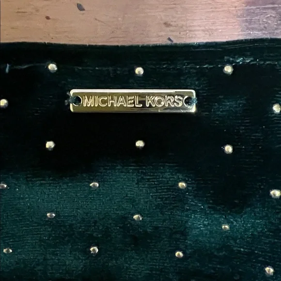 Michael Kors Dark Green velvet blouse size L - Picture 6 of 12